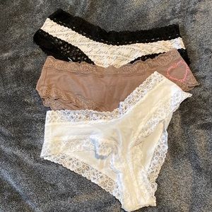 3 Victorias Secret cheeky women’s panties